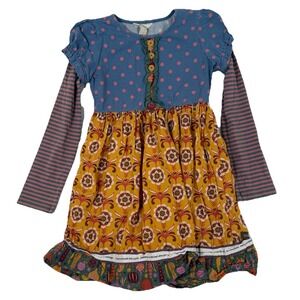 Matilda Jane Harvest time Dress‎ Floral Stripe Polka Dot